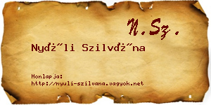 Nyúli Szilvána névjegykártya
